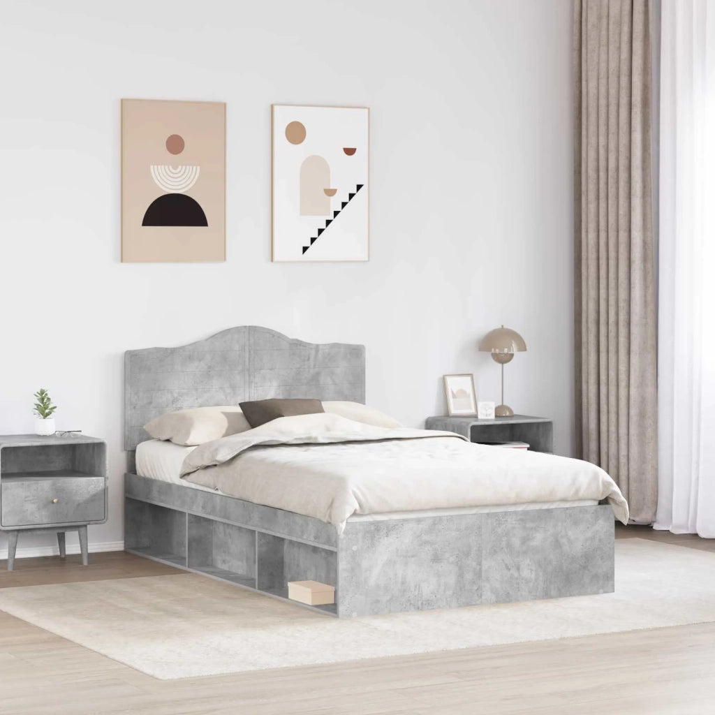 Struttura del letto-Giroletto Grigio Concret¨¨ 135 x 190 cm Pino massello 911134
