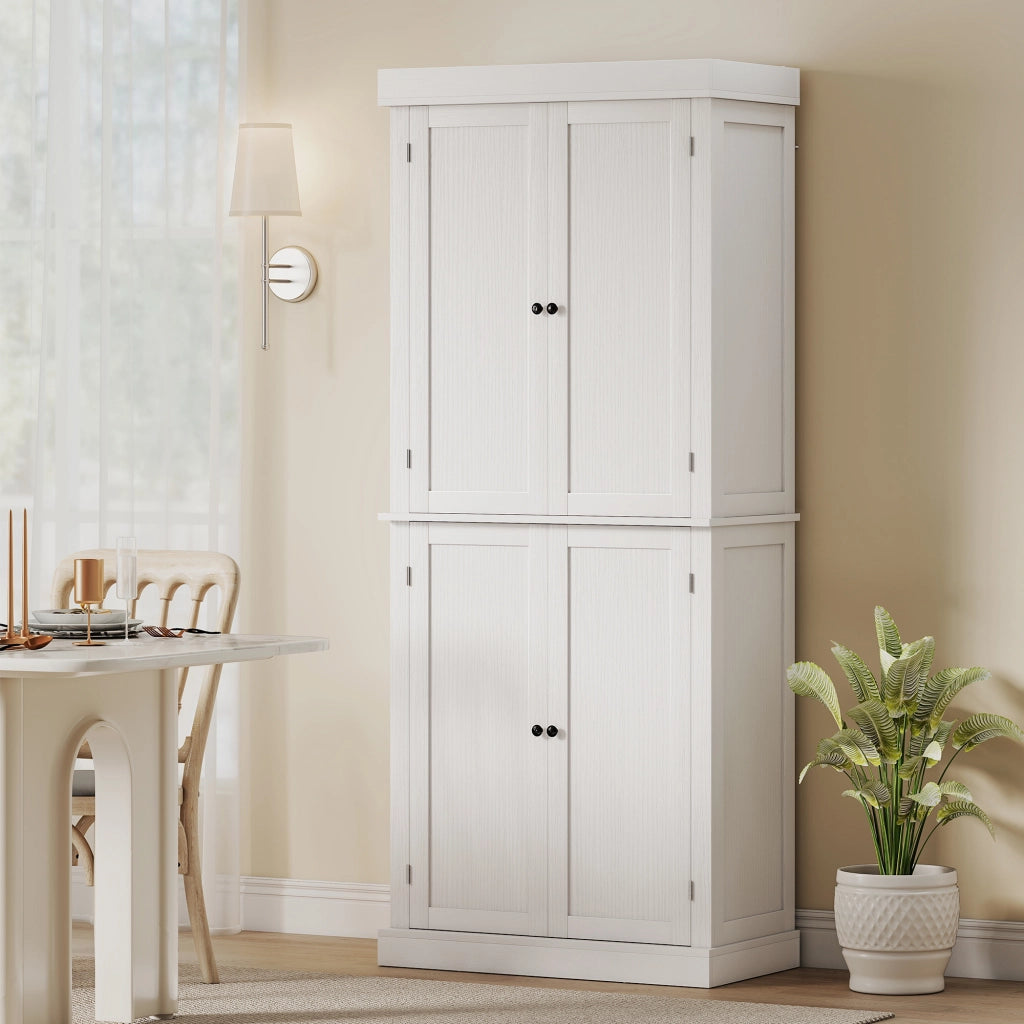 Mobile Cucina Alto con 6 Ripiani ¨C Xylo ¨C Legno Bianco 76x40.5x184cm
