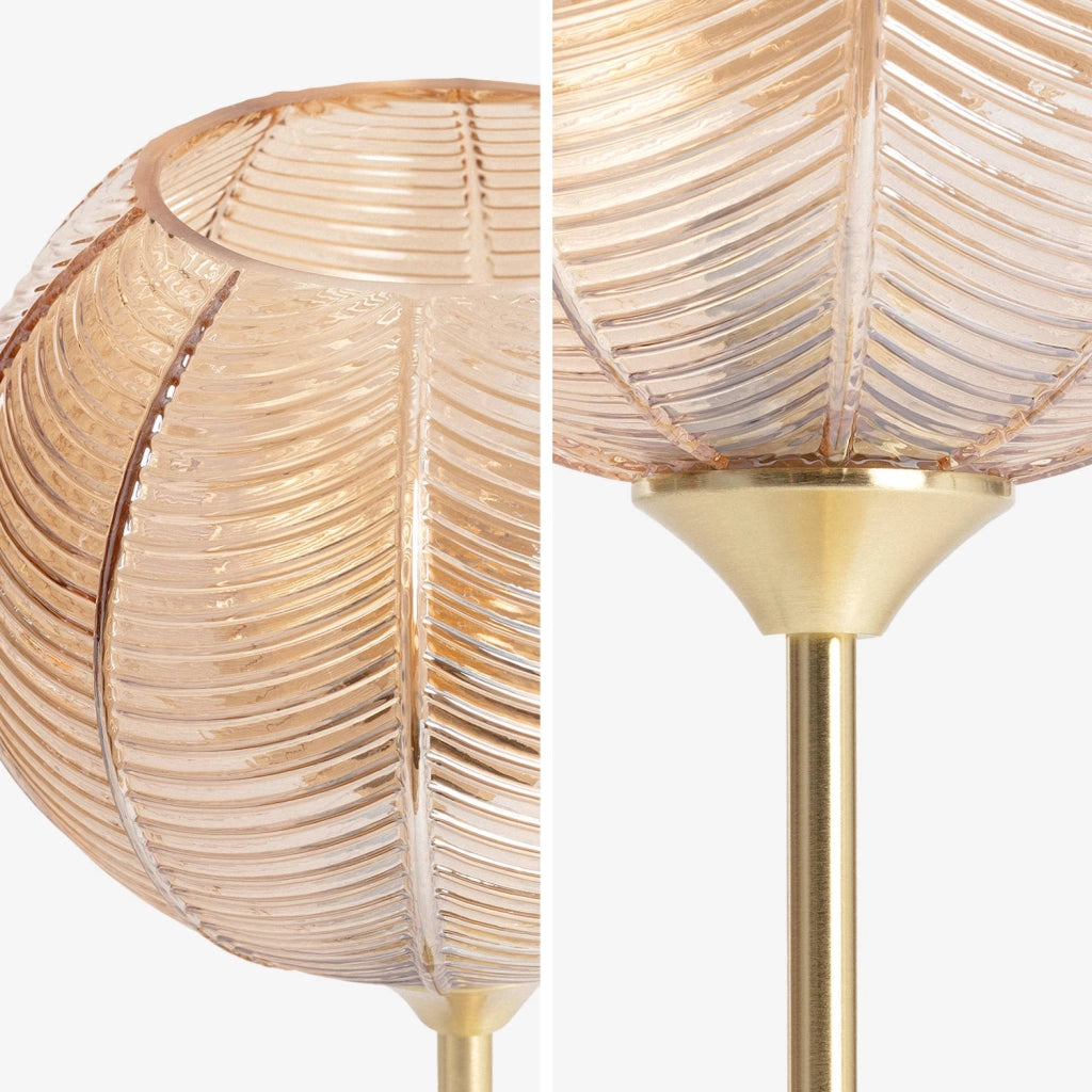 Lampada in metallo e vetro, 20cm, ambre