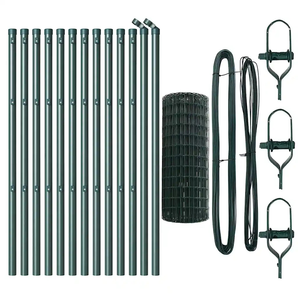 Recinzione da Giardino | Recinzione con Posto Verde 0,4 x 25 m Acciaio e PVC