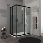 Box doccia 80x100 h190 profilo nero opaco