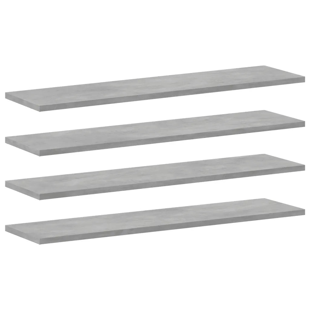 Ripiani per Libreria 4pz Grigio Cemento 80x20x1,5cm Multistrato 805306