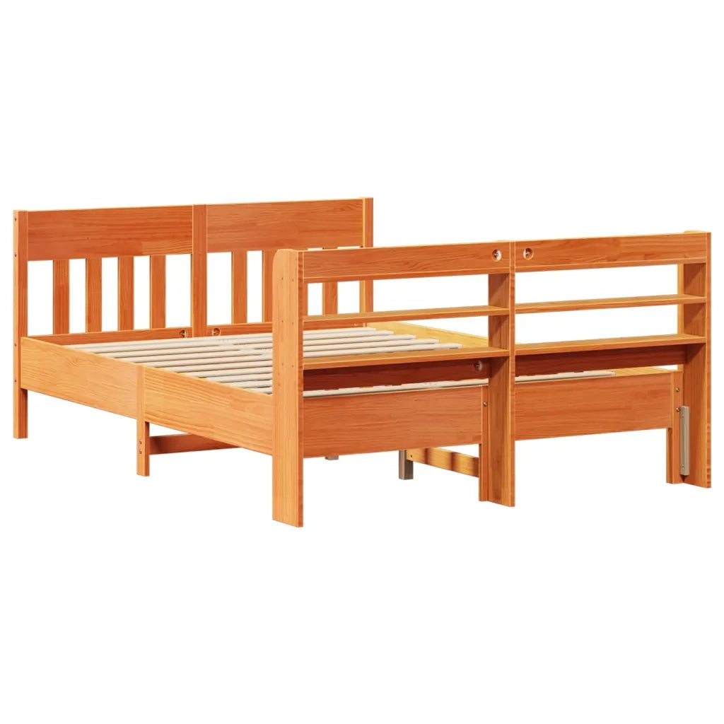 Letto senza Materasso Marrone Cera 150x200 cm in Legno di Pino 3307004