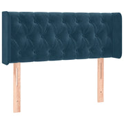 Testiera | Testata ad Orecchio Blu Scuro 103x16x78/88 cm in Velluto