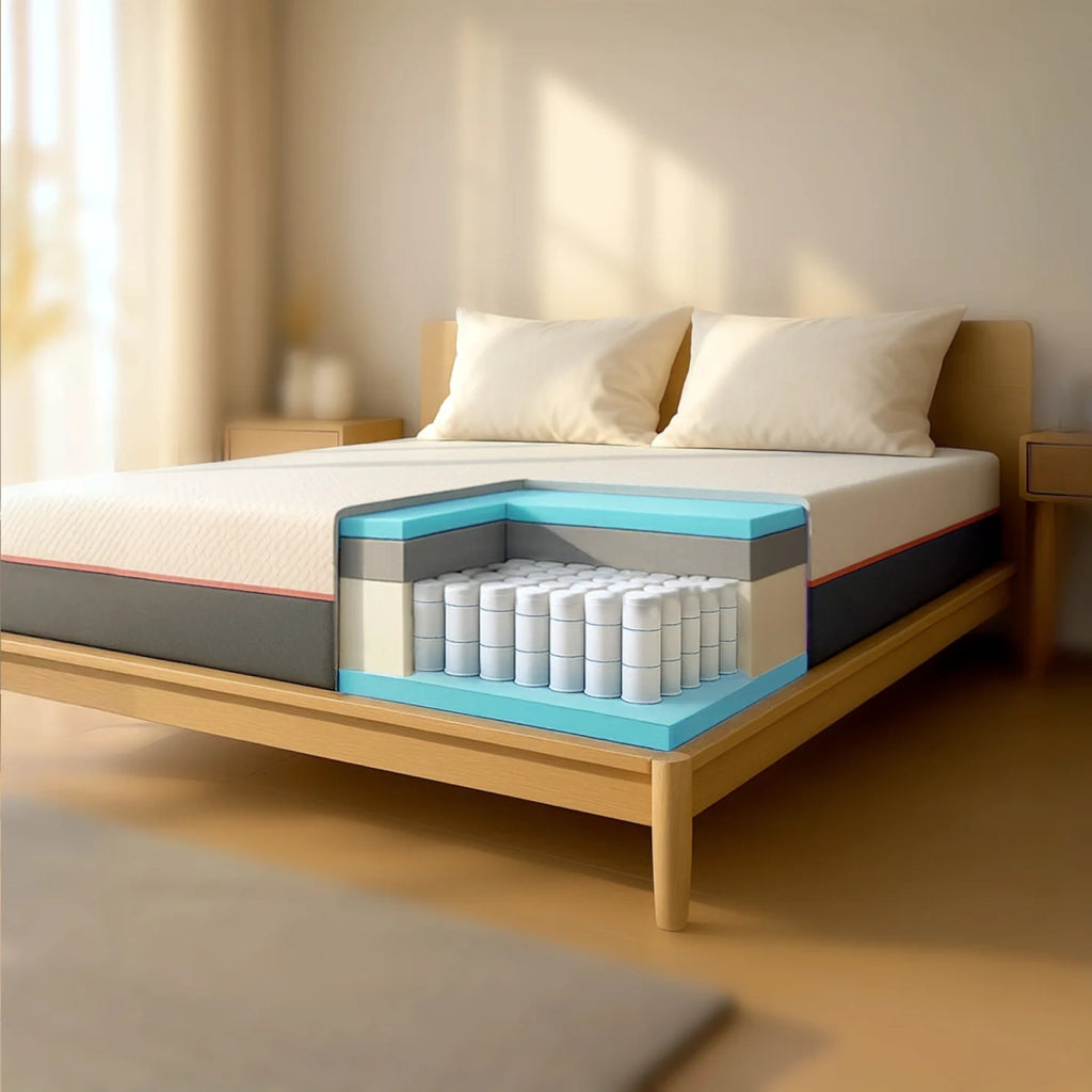 Materasso 120x200 Memory Breeze e Molle Insacchettate | Altezza 30 cm |  Sfoderabile, Anallergico e Traspirante | Made in Italy