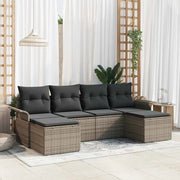 Set Divano da Giardino 6 pcs Grigio polyrattan