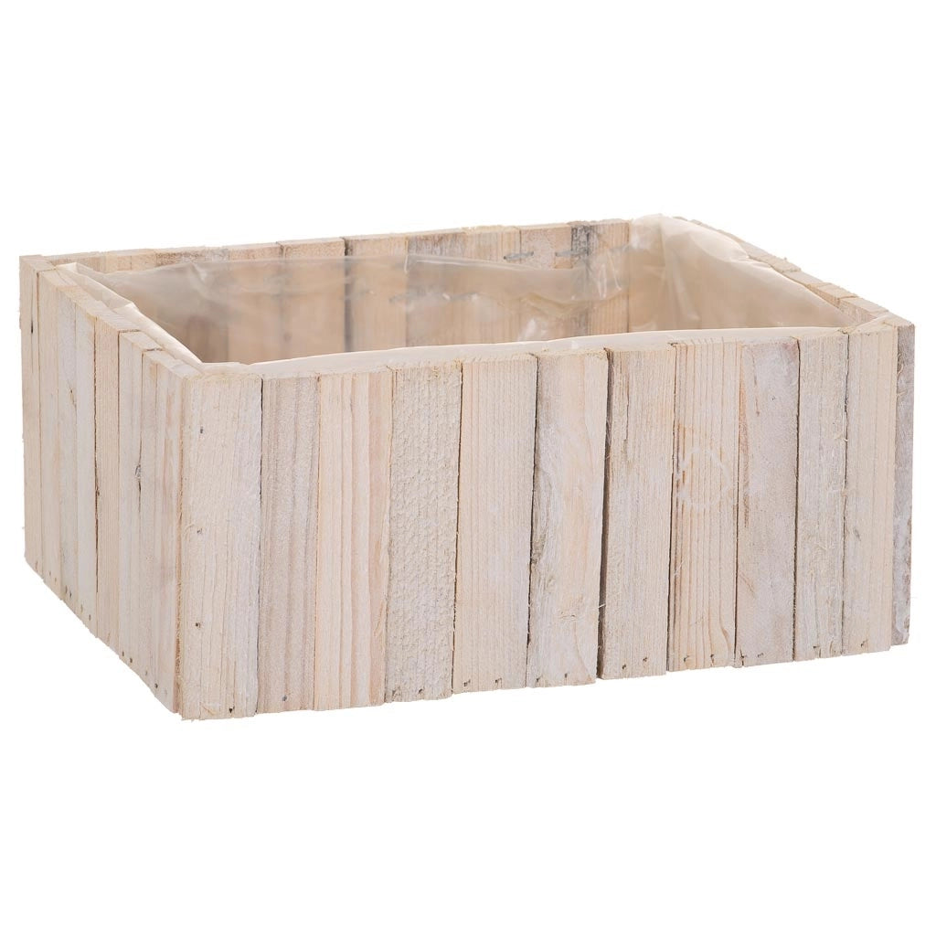 Set di 2 cestini rettangolari in legno marrone