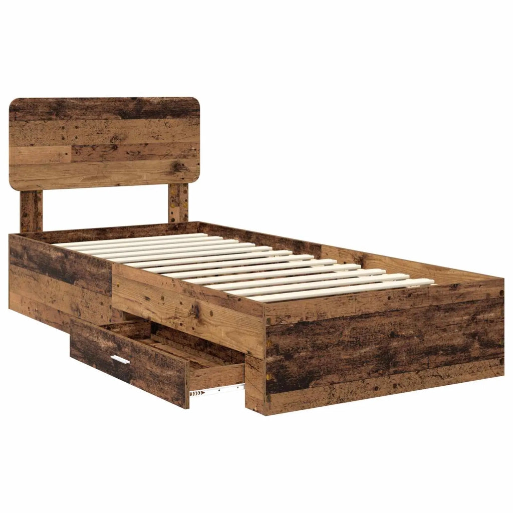 Struttura del letto con testiera Legno vecchio 100 x 200 cm 3412416