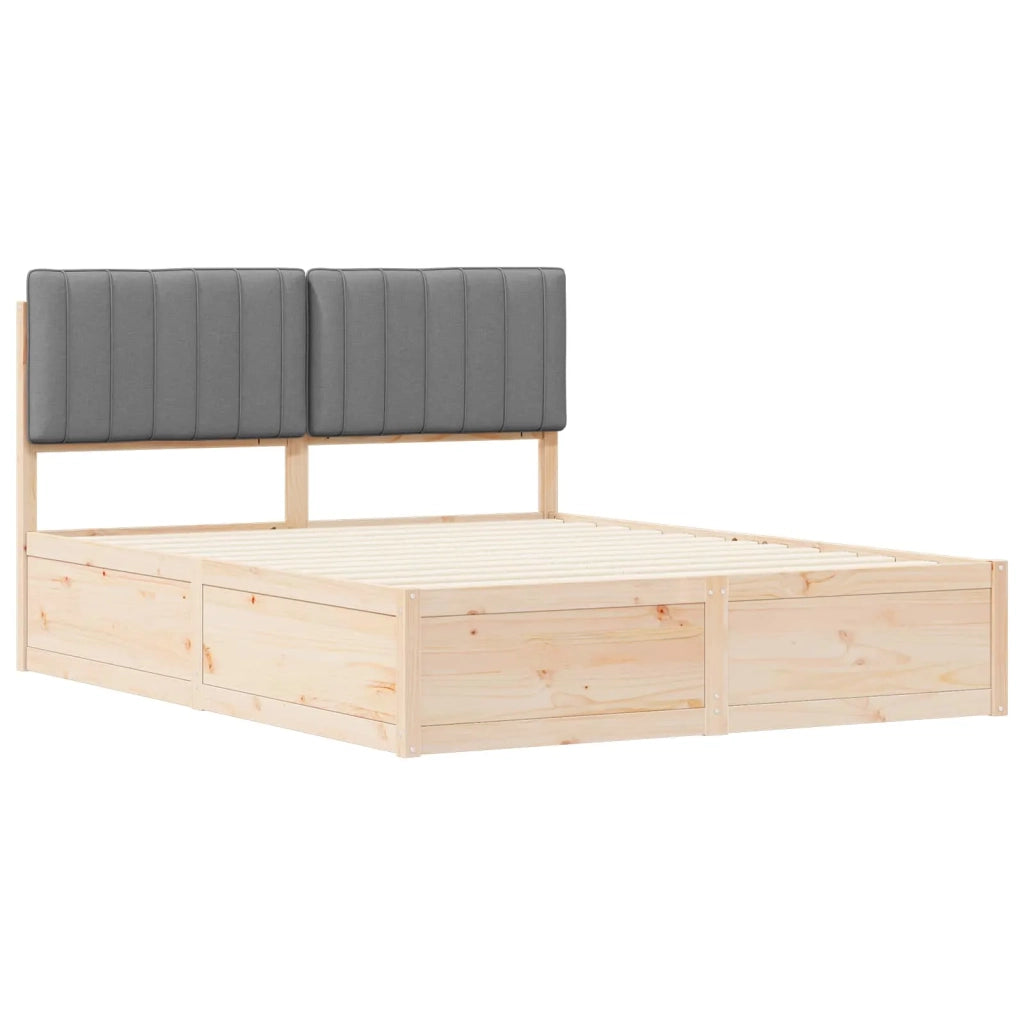 Letto con Testiera Rivestita Grigio chiaro 160 x 200 cm
