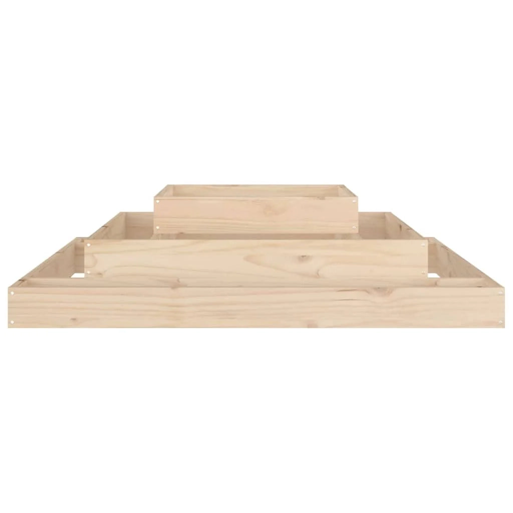 Fioriera rialzata per piante fiori patio giardino 110 x 110 x 27 cm legno massello di pino marrone 02_0037306