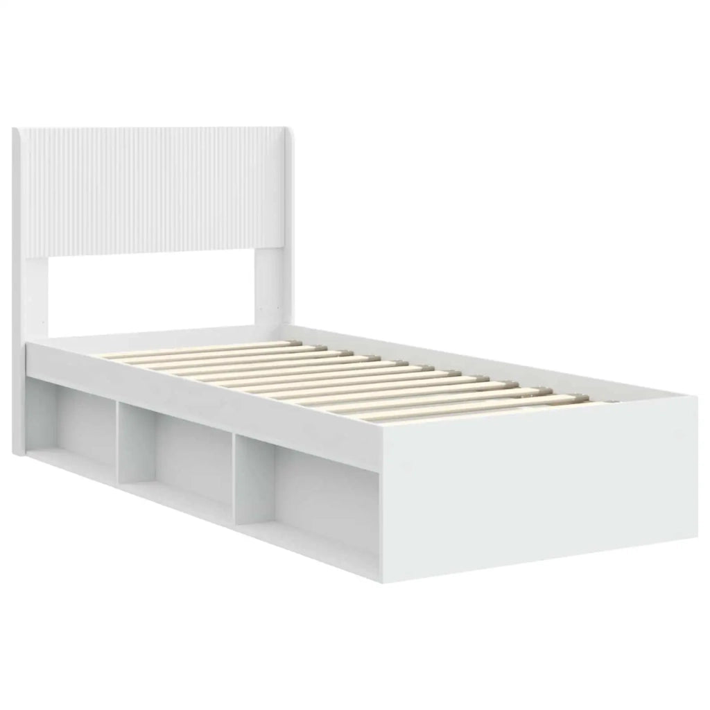 Struttura del letto con stoccaggio e testata Bianco 3414243