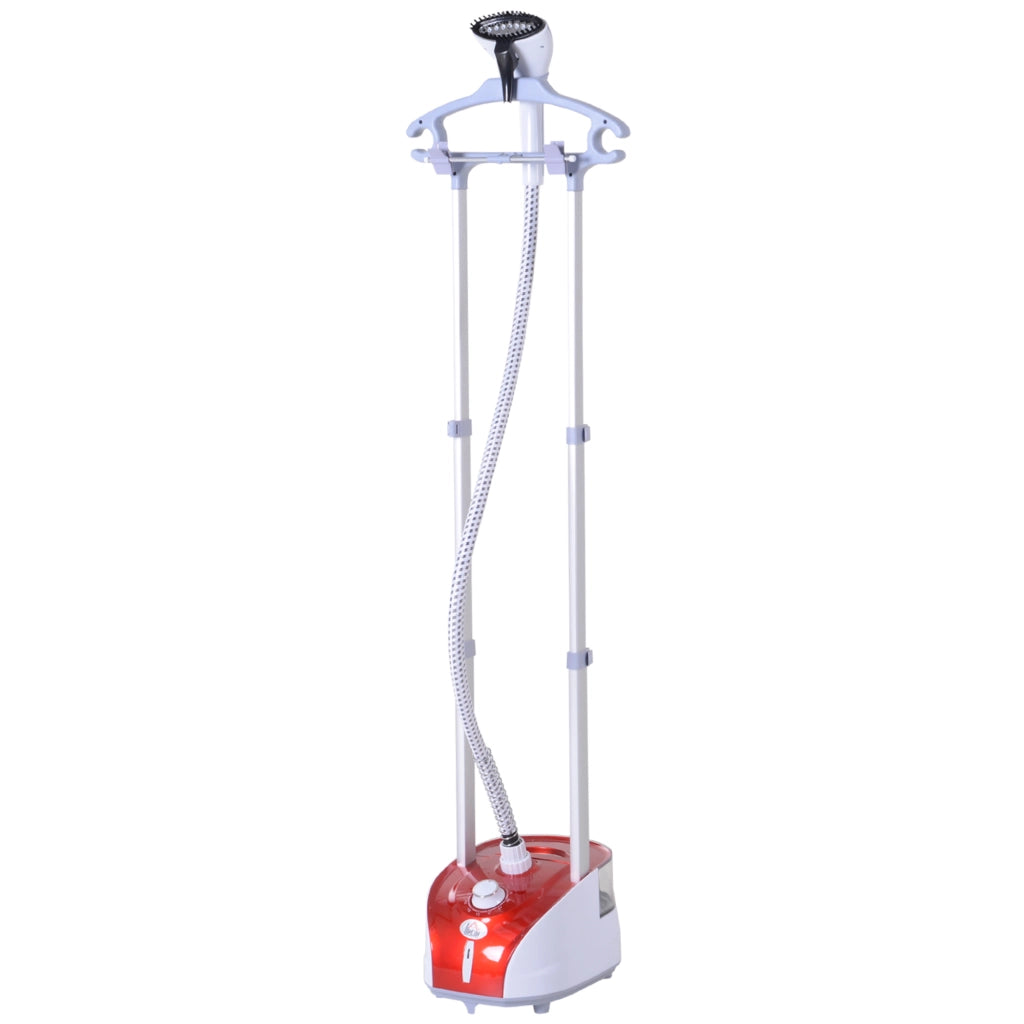 Stiratore verticale a vapore 1950W con serbatoio 2L asta telescopica 11 livelli di temperatura asse e gruccia per casa rosso