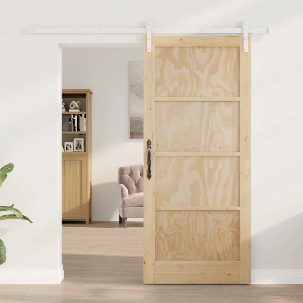 Porta scorrevole Naturale e Bianco 86 x 198,5 cm 3445429