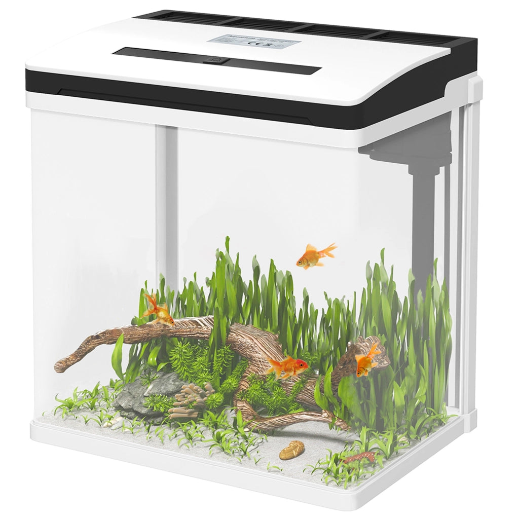 Acquario in Vetro 13L ¨C Xylo ¨C con Filtro, LED e Pompa 29x20x30,5 cm Bianco