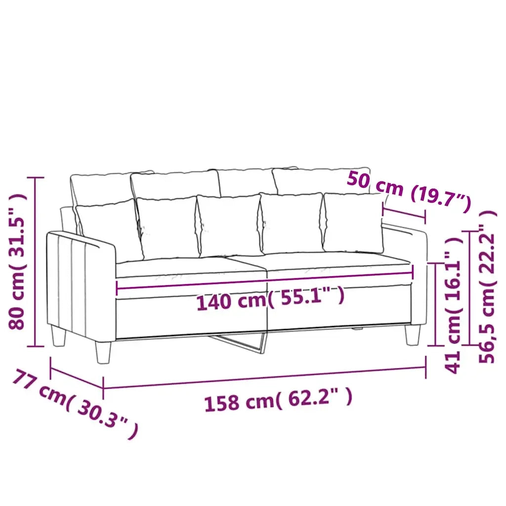 Divano a 2 Posti Blu 140 cm in Velluto 359312