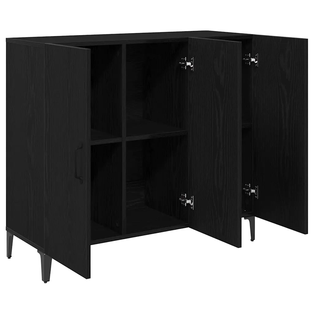Credenza-Buffet-Armadio da cucina Rovere nero 34 x 90 x 80 cm Legno multistrato
