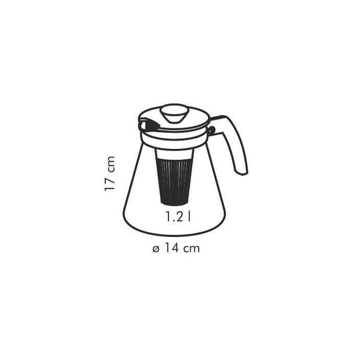 Tescoma 646622 Teo Teiera con Filtro Infusore 1.25 L Vetro Borosilicato colore Trasparente