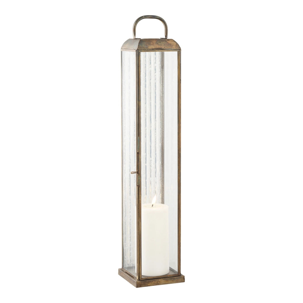Lanterna Herslev, Ottone, Vetro, 12x12x60 cm
