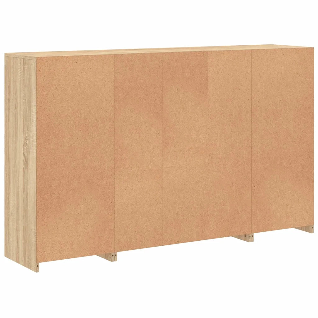 Credenze con Luci LED 3 pz Rovere Sonoma in Legno Multistrato 3209137