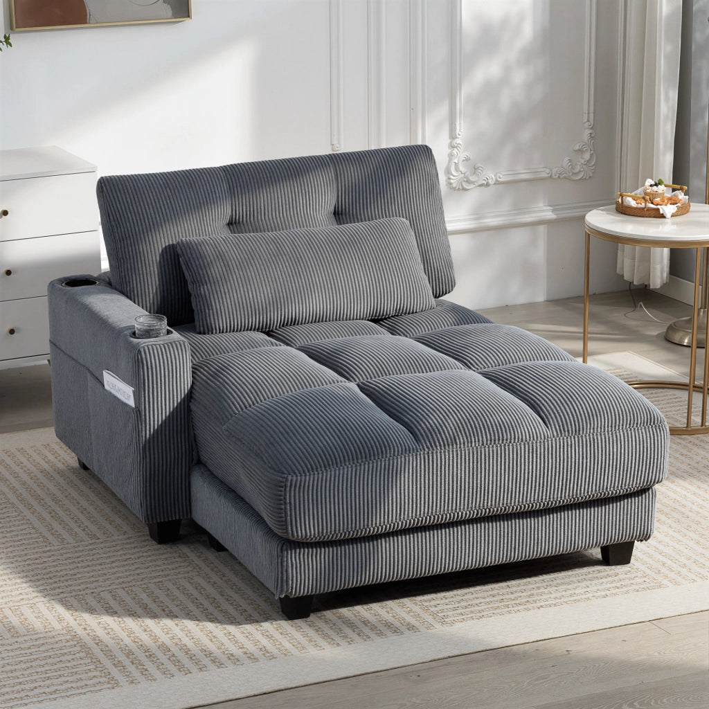 Divano letto con cuscino ¨C zephmum ¨C grigio