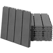 Set Piastrelle per Pavimenti Esterni ¨C zephmum ¨C Nero, Polipropilene, 30x30x2cm