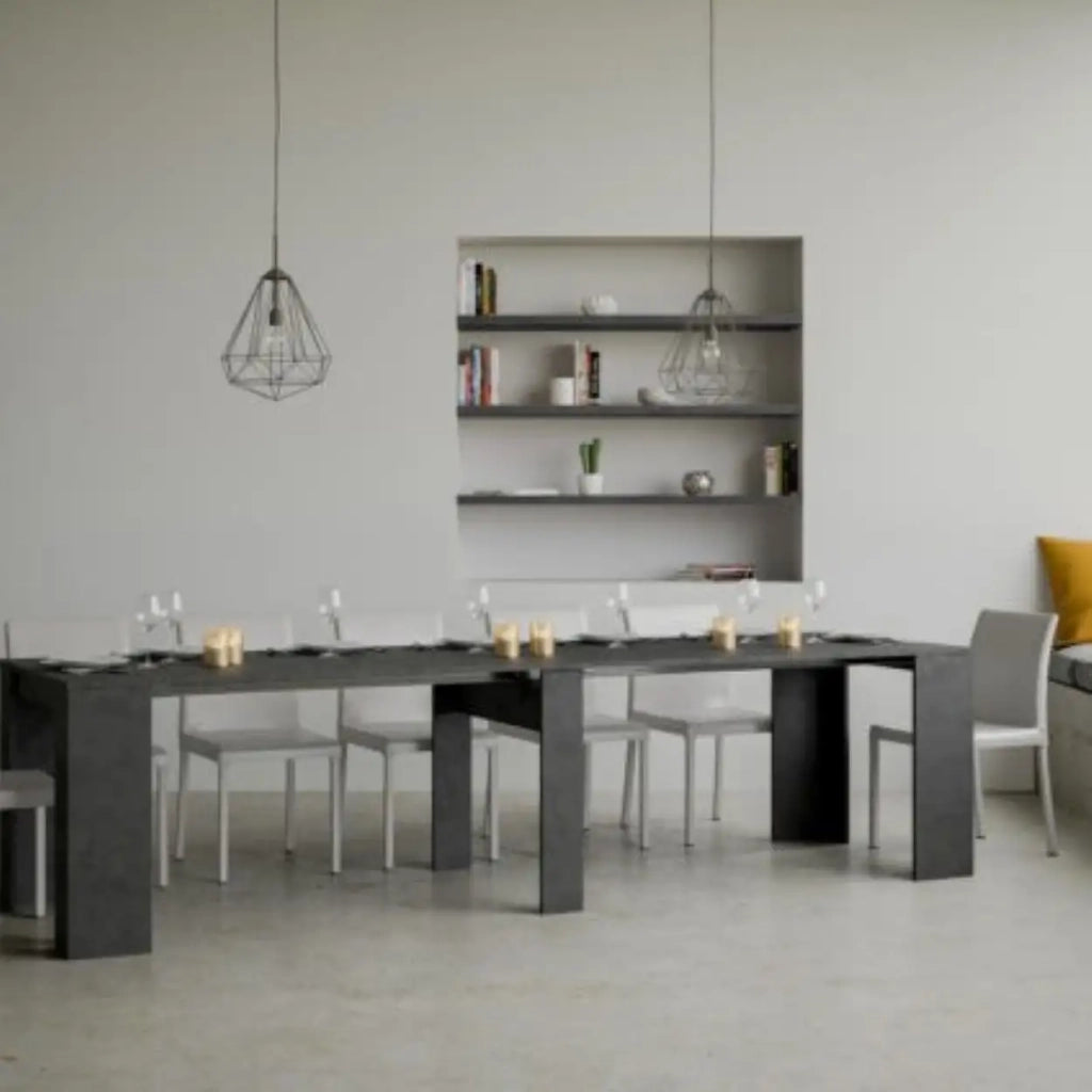 Consolle allungabile 90x48/308 cm Basic antracite spatolato