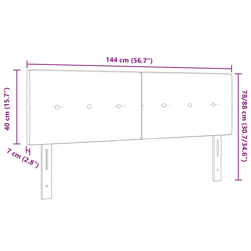 Testiera | Testata Nero 144 cm Velluto