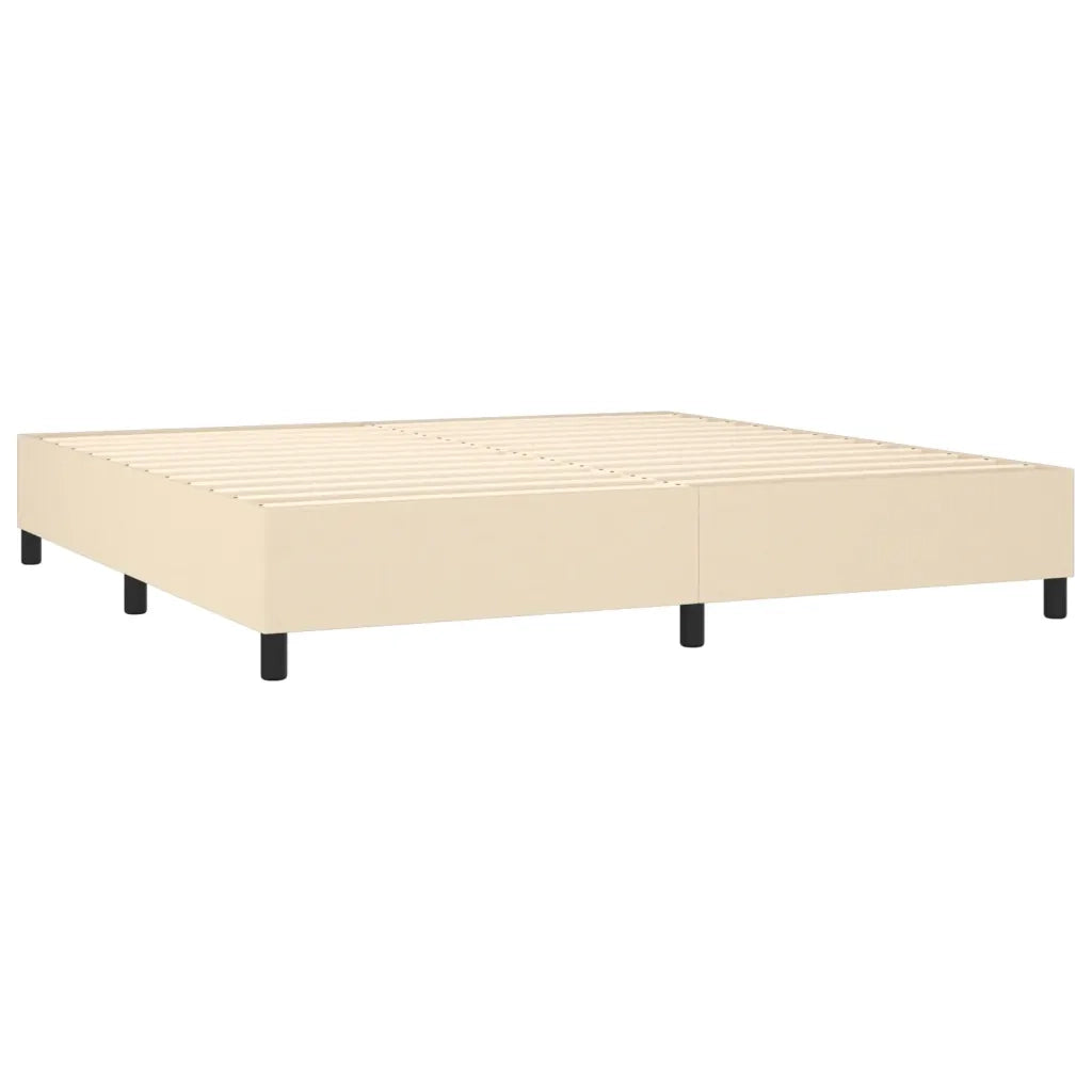 Giroletto a Molle con Materasso Crema 200x200 cm in Tessuto 3141886