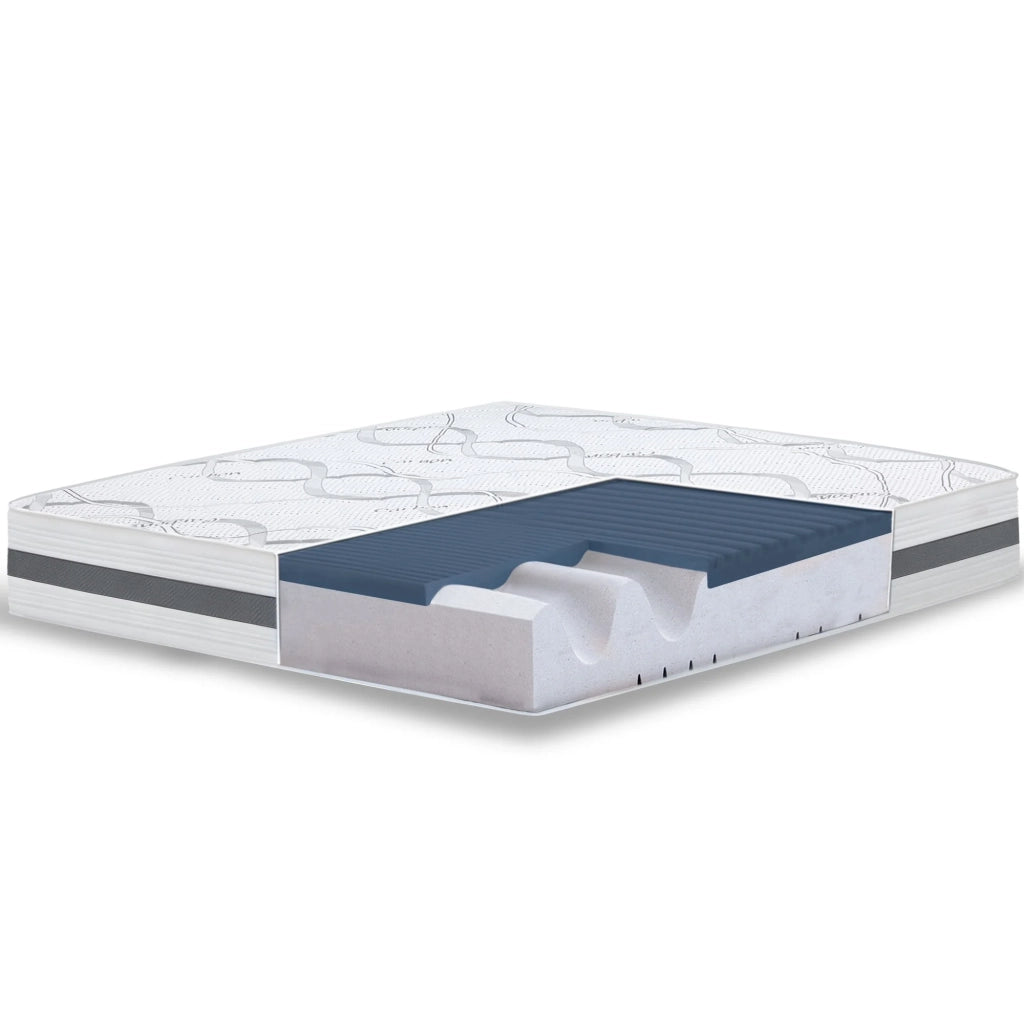 Materasso in Memory Foam Matrimoniale Francese 140x200 Altezza 22 cm | Rigidità media/alta | Tessuto Anallergico e Traspirante | Proprieta' Ortopediche Automodellanti | Prodotto in Italia