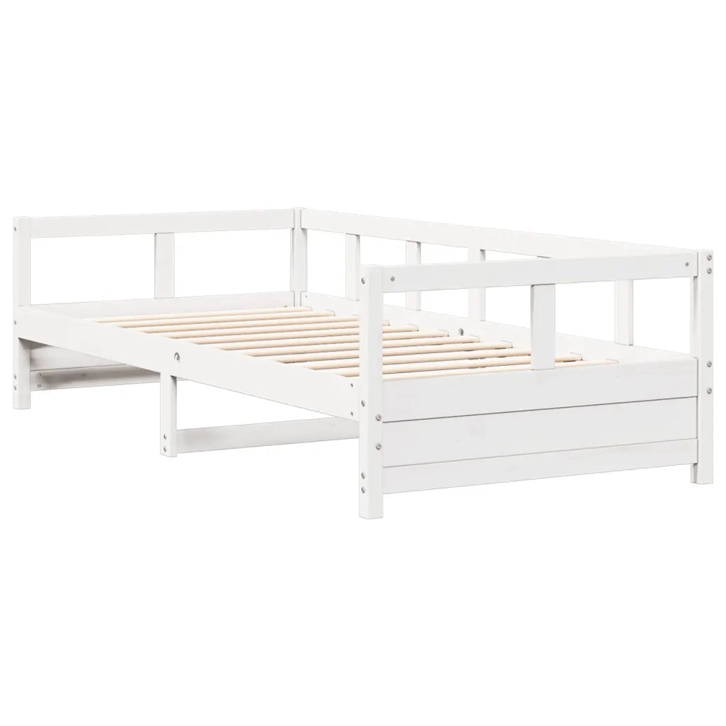 Letto singolo | Letto per adulti | Dormeuse senza Materasso Bianca 90x200 cm Legno Massello Pino