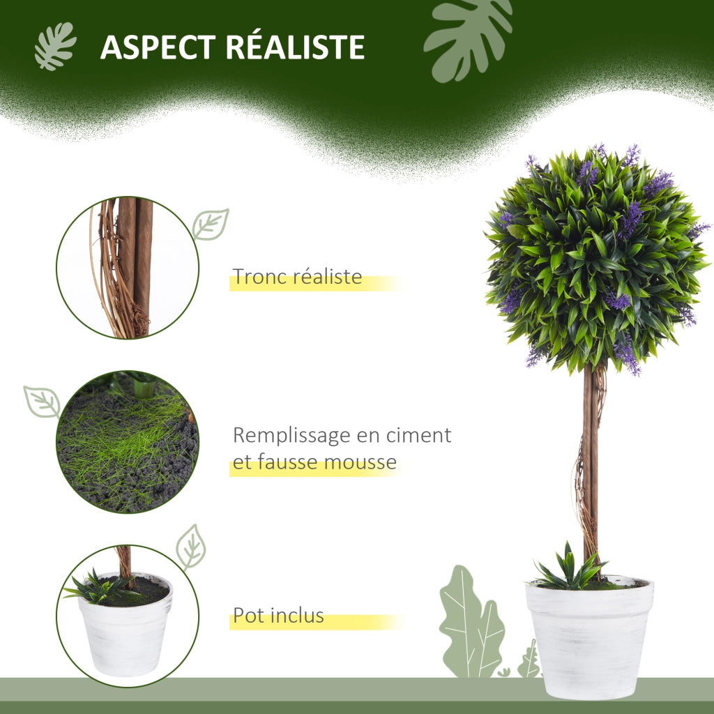 Set 2 Piante Artificiali Lavanda con Vaso ¨C Xylo ¨C Verde 60 cm