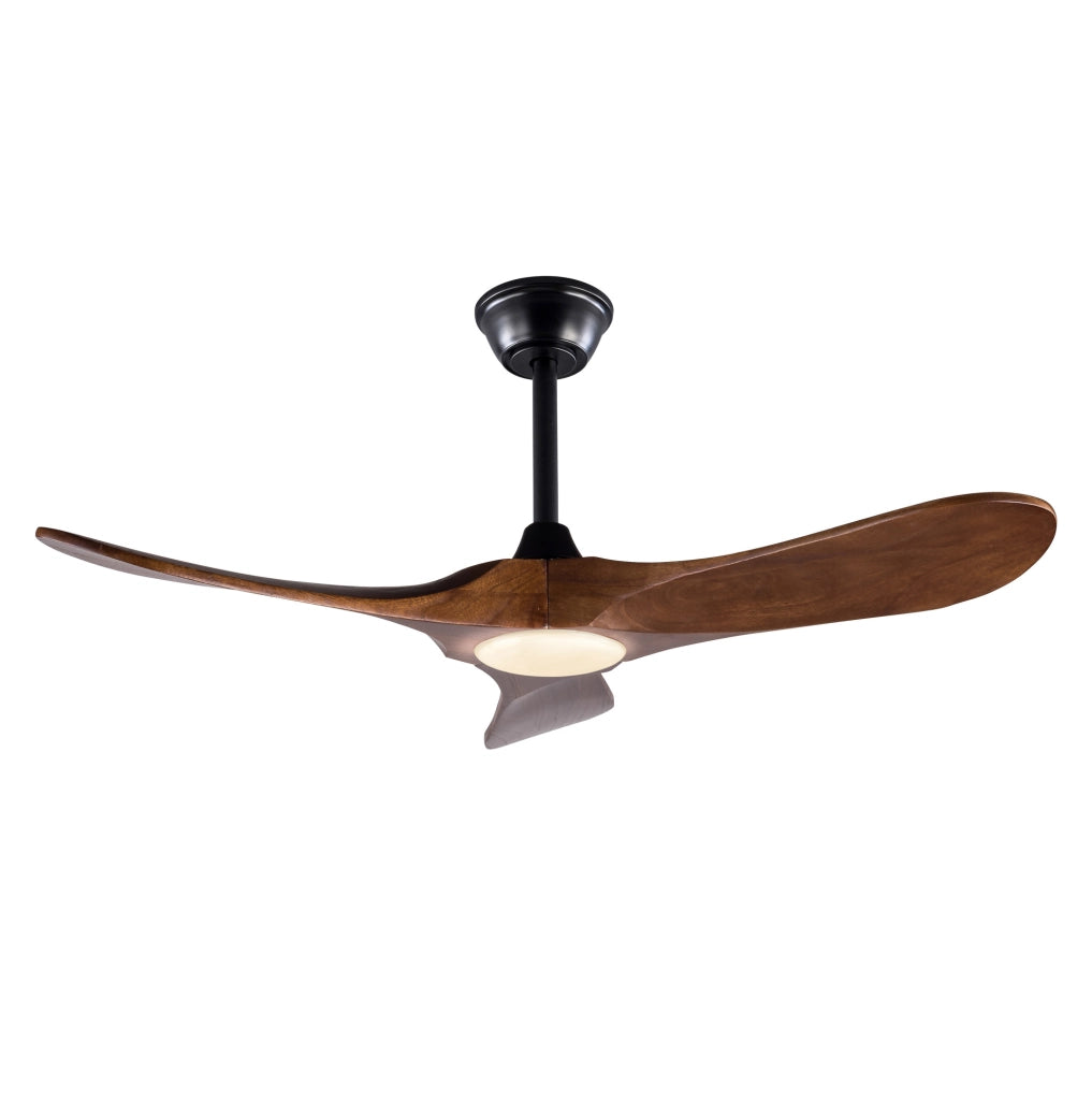 Ventilatore da soffitto YEAVIO 42" con luce LED regolabile, 3 pale in legno massello noce, motore DC silenzioso, 6 velocità reversibili