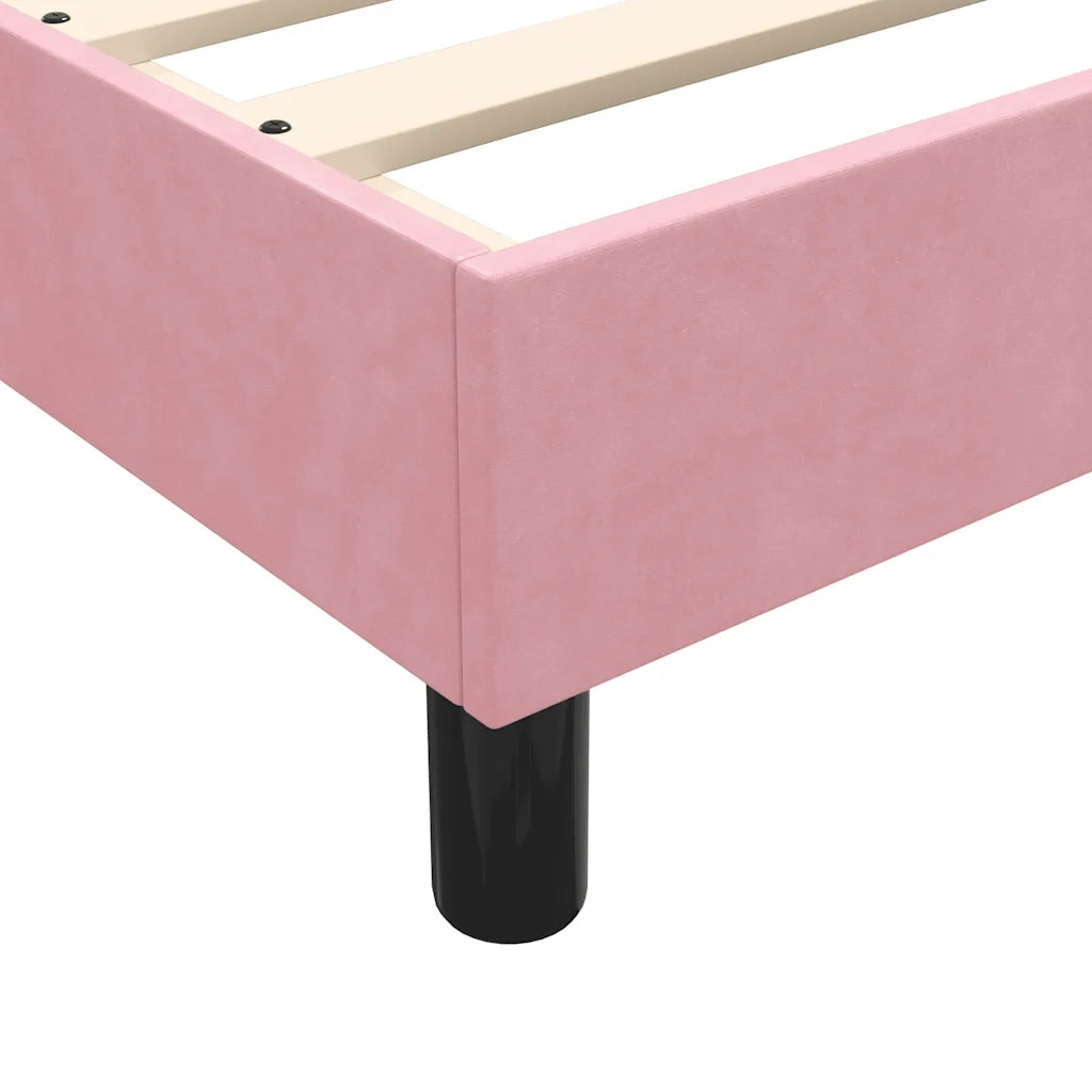 Giroletto a Molle con Materasso Rosa 160x210 cm in Velluto 3315932