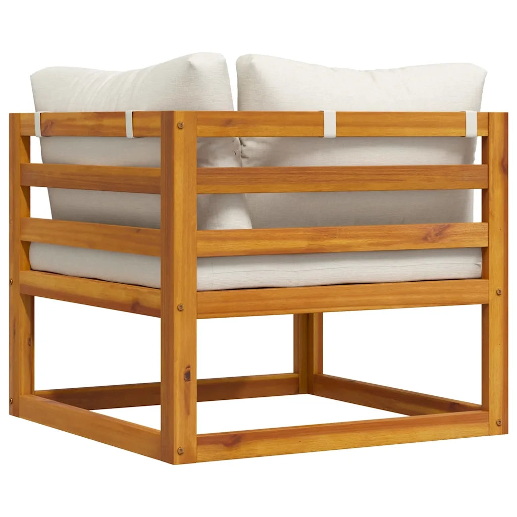 Divano Angolare Modulare Cuscini-Sofa-Divanetto Bianco Crema Massello d'Acacia 291342