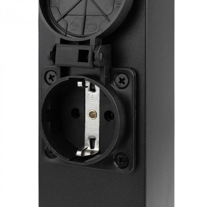 Colonnina presa giardino 2x230V IP44 nera Ecolight
