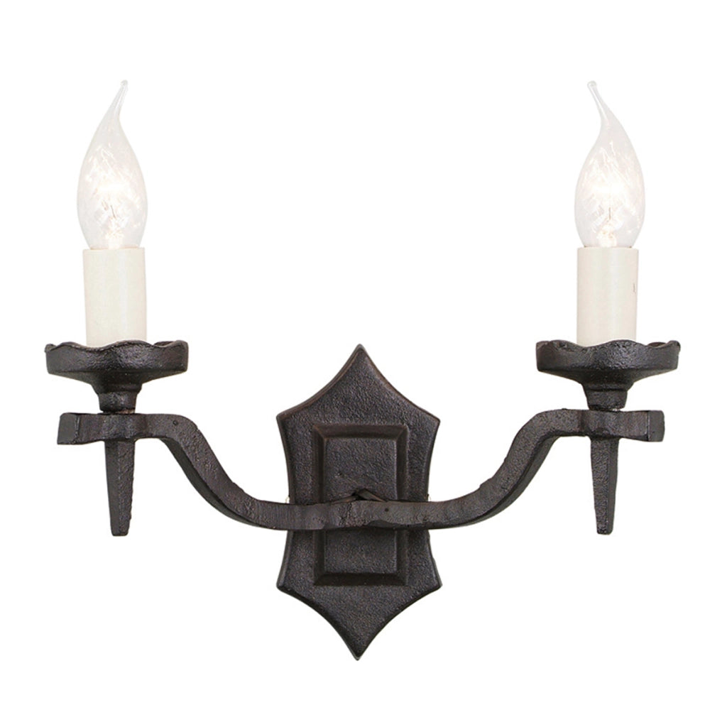 Applique nero a candela doppia Rectory 2xE14 Elstead