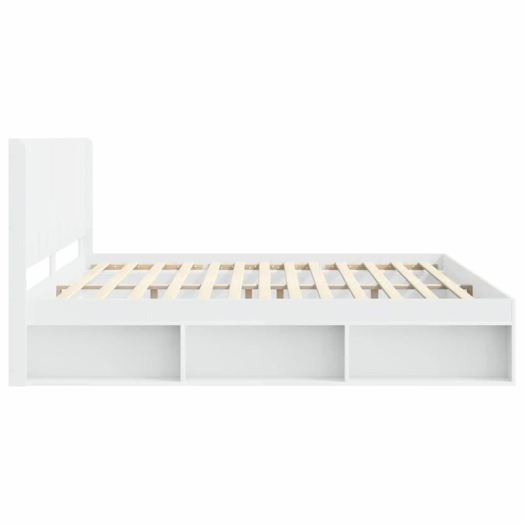 Struttura del letto con stoccaggio e testata Bianco 3413813