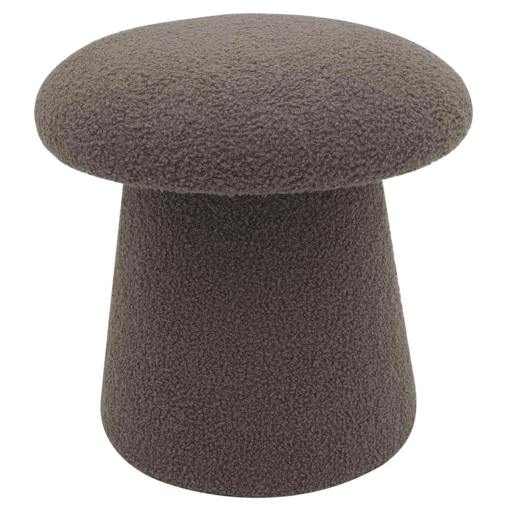 Marvin Pouf in Tessuto Teddy Morbido MUSHY Poggiapiedi Sgabello Imbottito di Design Moderno a Fungo per Camera d Tortora