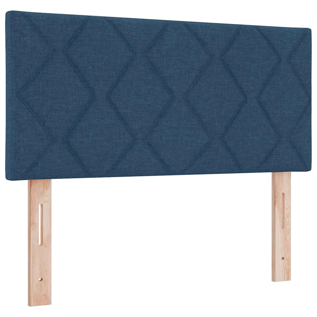 Letto a Sorgente LED con materasso Blu 90 x 200 cm Tessuto