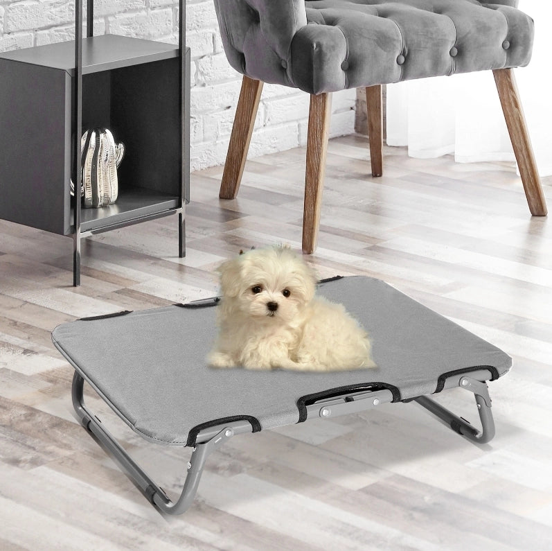Lettino pieghevole per cani grigio 59x46x15 cm