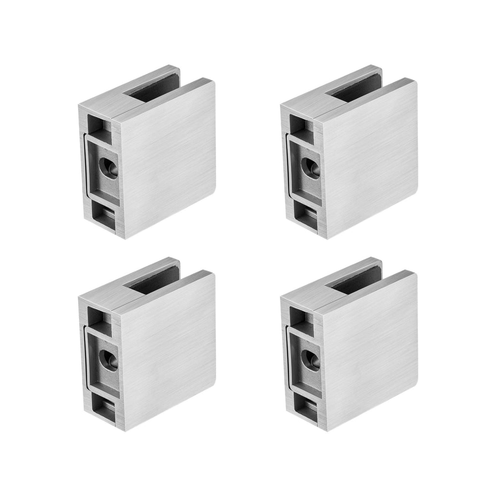 Morsetto per Vetro 8-12 mm in Acciaio Inossidabile 304, 4 Pezzi Staffe per Ringhiera Argento YSBLJ02, Robusto e Facile da Montare per Fai da Te