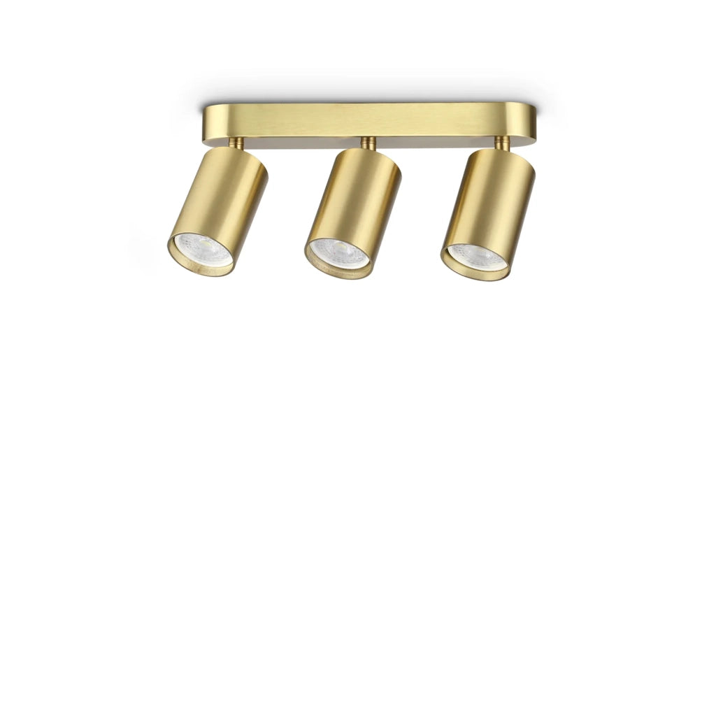 Plafoniera Dynamite 3 Luci Gu10 Ottone