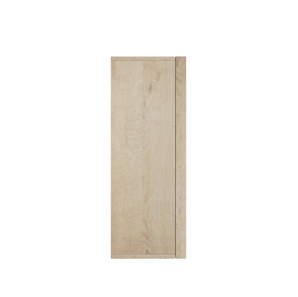 Mobiletto da bagno sospeso con doppia anta senza maniglie in effetto rovere, 60x22x58 cm