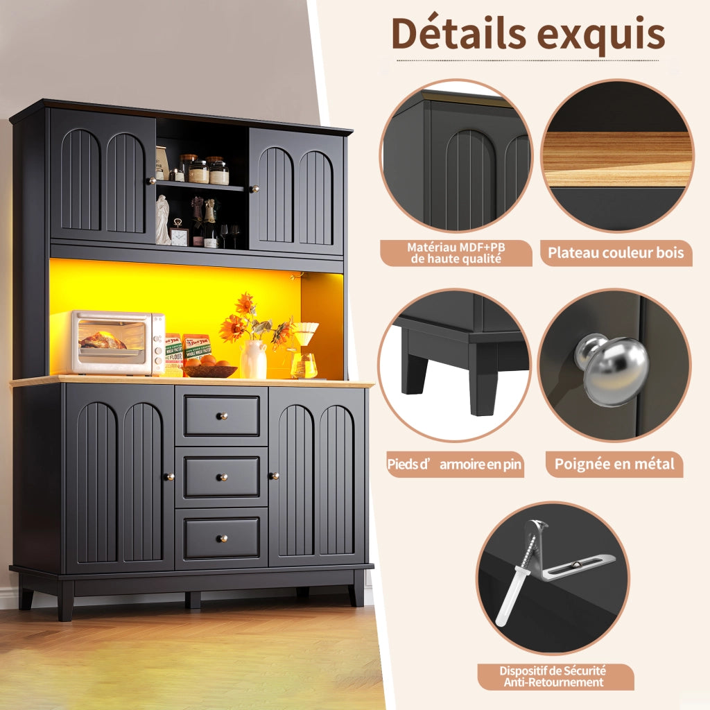 Mobile colonna con LED controllati da app ripiani regolabili e USB in MDF 120 × 40 × 180 cm