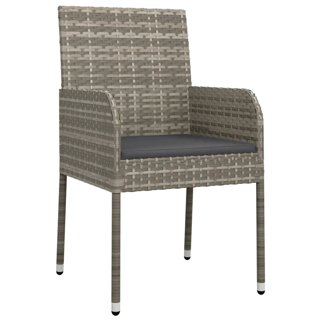 Set Mobili Giardino 11 pz con Cuscini Polyrattan Nero e Grigio 3185166