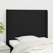 Testiera ad Orecchio-Testata con Orecchie Nera 103x16x118/128 cm in Tessuto 623275