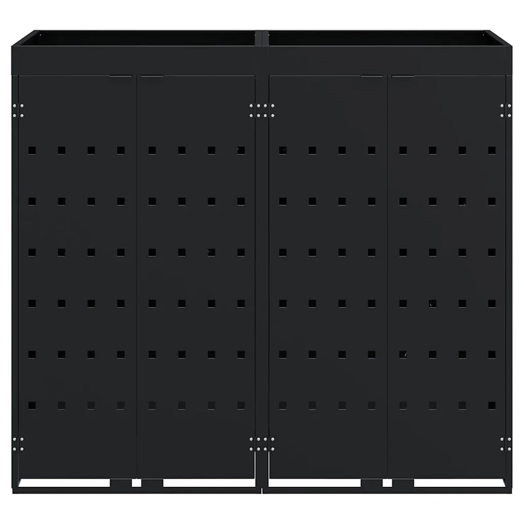 Contenitore per Rifiuti per 2 Bidoni Nero 136 x 77,5 x 121,5 cm
