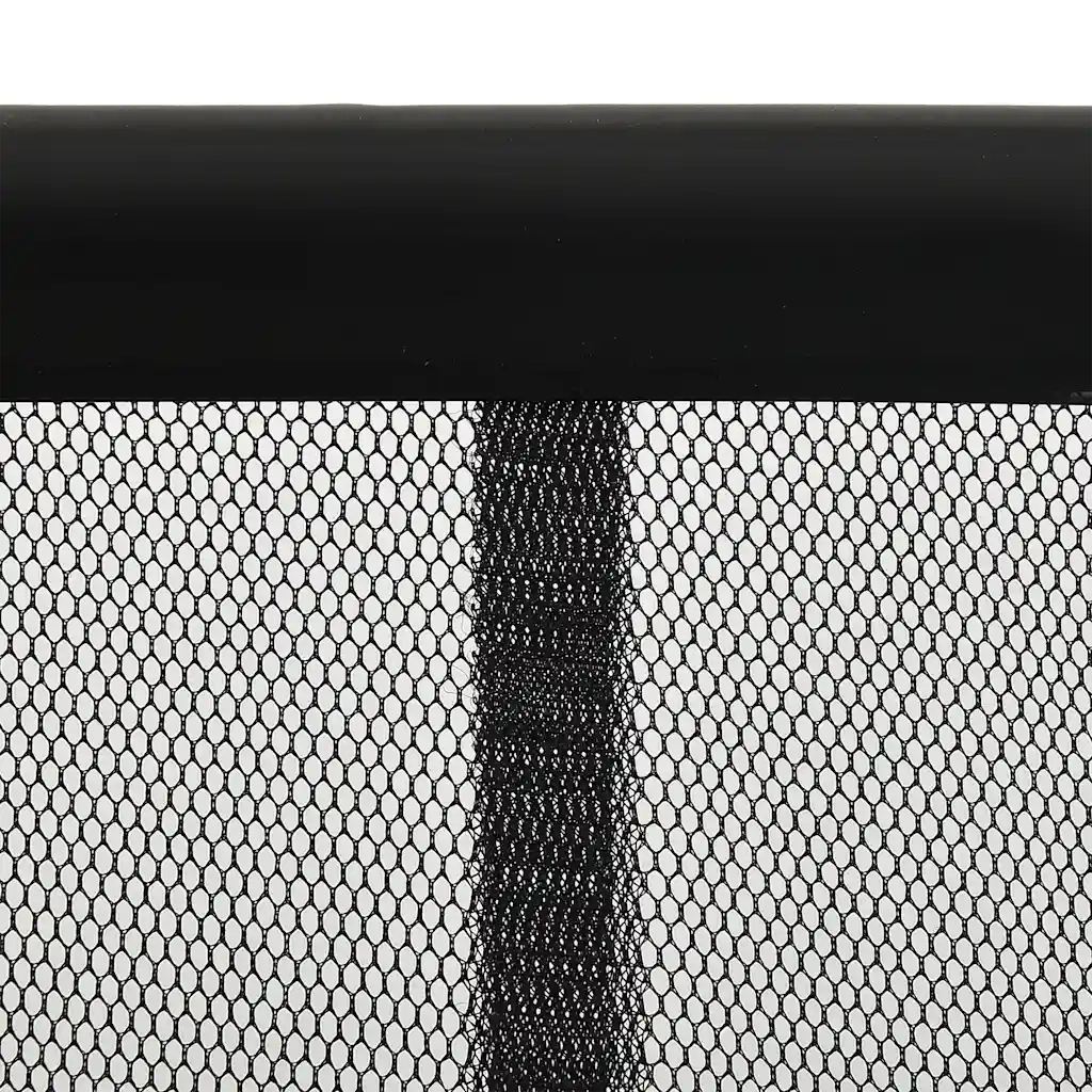 Zanzariera Porta con Tenda in Rete Nera 100x220 cm Poliestere 148710