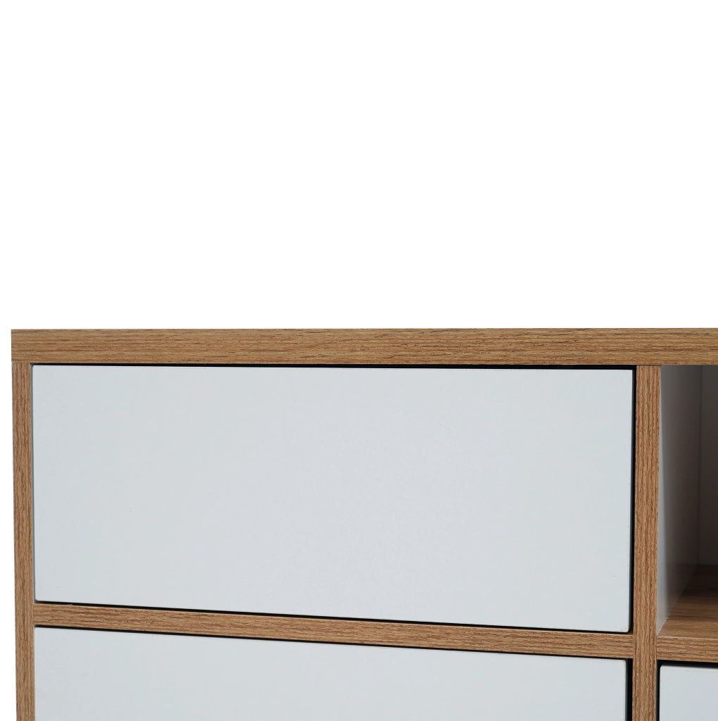 Mobile TV 175x37x51 cm con 4 ante e 2 vani interni in MDF bianco