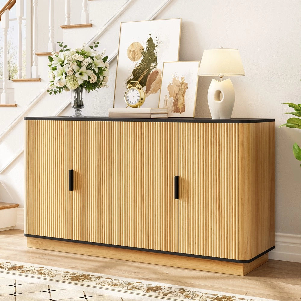 Credenza 4 Ante con Ripiani ¨C MINIMAL ¨C Legno, Multiuso, Stoccaggio